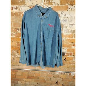 Vintage Port Authority Manning TransporteDenim Button Down Shirt 3XL